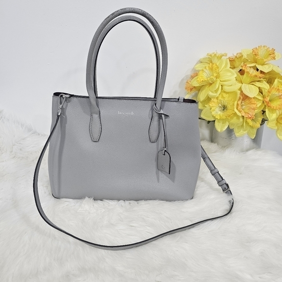 Kate Spade Eva top zip gray satchel - Picture 13 of 17